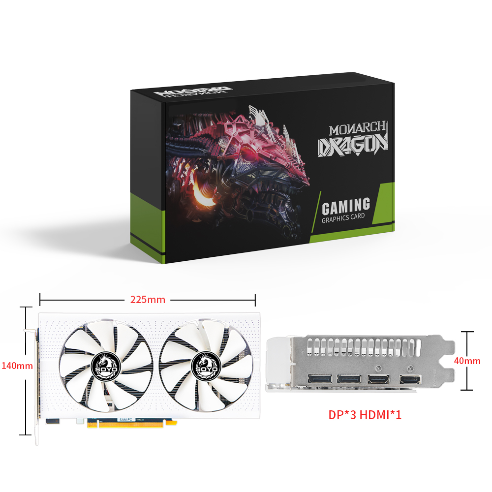 Rx 580 8Gb 2048Sp Gpu - SOYO – carte graphique AMD Radeon