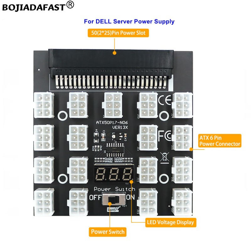 2400W Server Psu Breakout Board - Carte de distribution d'alimentation pour serveur,